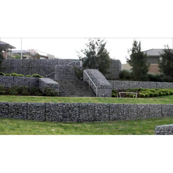 PVC ячеистой сети извива 80x100mm двойной покрыл мешок Gabion