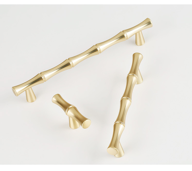 New Design Bamboo Shape T-Bar Door Pull Handles Zinc Alloy Furniture Handles for Cabinets Cupboards Dressers- for Drawers