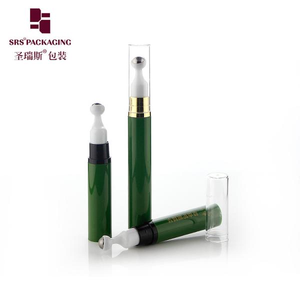 Green Colored Roller Bottle with Airless Pump Applicator 10ml 12ml 15ml Eye Care Packaging Manufacture