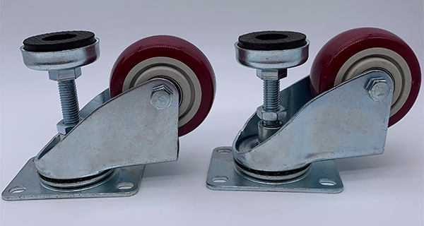 Колеса рицинуса полиуретана 4 дюймов сверхмощные с разровнителем ноги