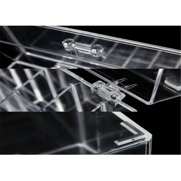 Clear Cosmetic Acrylic Display Box , Lipstick Acrylic Makeup Storage Turn Over Design