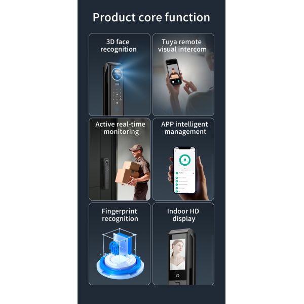 Qleung S959MAX Automatic Smart Door Lock with Video Calling Intercom and Tuya Remote Control