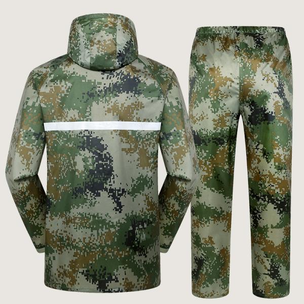 Outdoor Labor Protection Raincoat and Pants Set in Split Jungle Camouflage for Adults