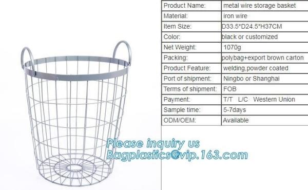 Copper Kichen Metal Wire Fruit storage Basket, Low price metal wire mesh storage baskets, wire metal desk organizer rose