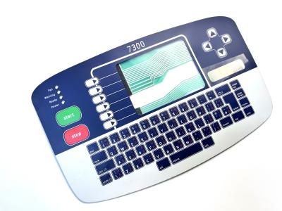 teclado de membrana personalizado para um avião sim de voo com janela brilhante