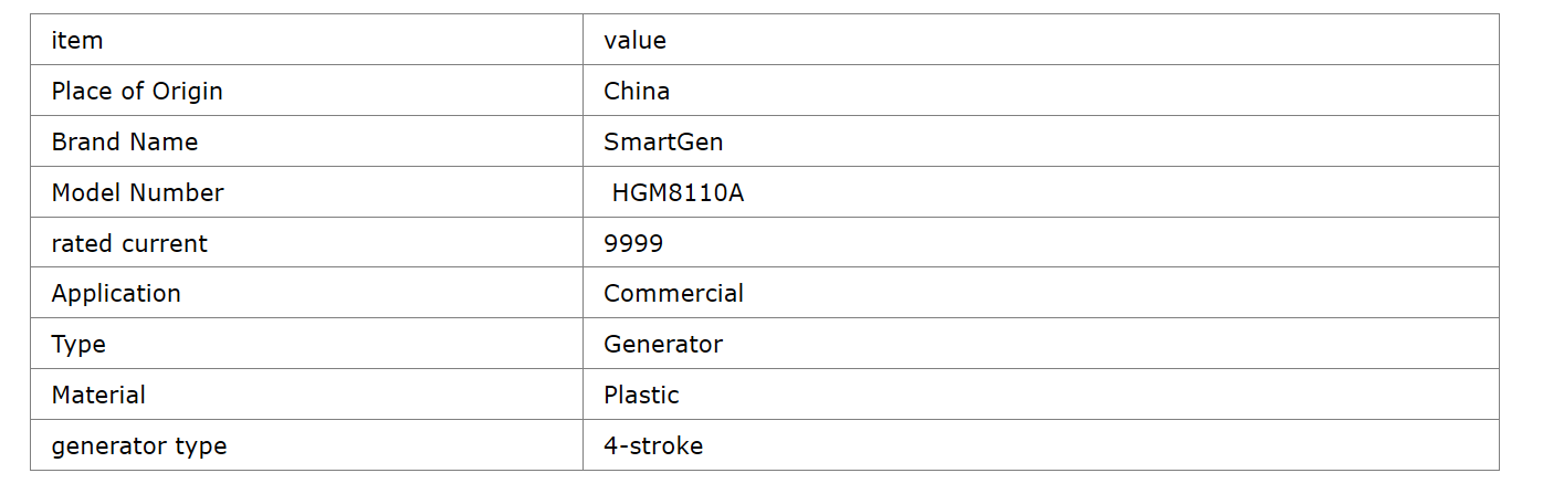 Smartgen Low Temperature Plastic Control Panel Diesel Generator Parts Model HGM8110A 10A
