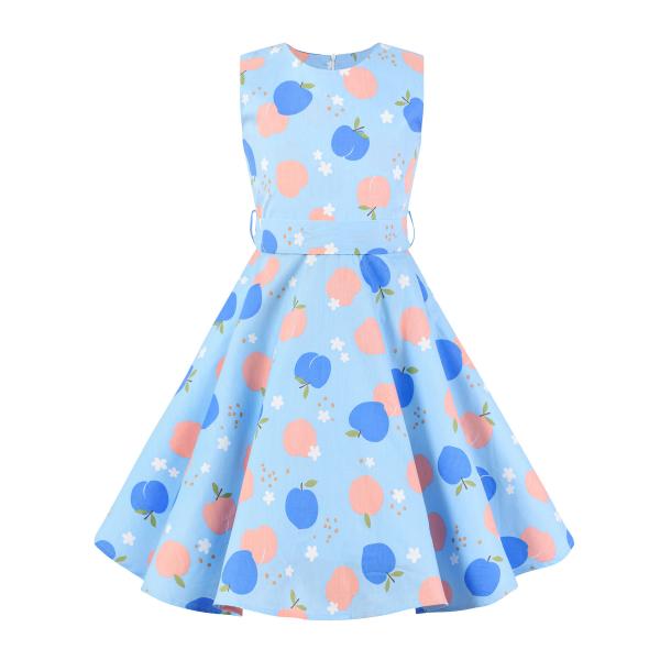 Polka Dot Flower Show Skirt Retro Summer Children'S Clothing Kid Girls Dresses