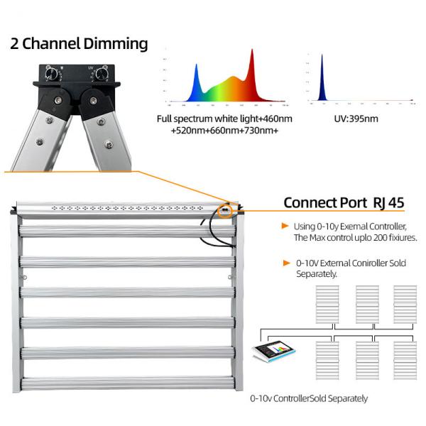 12 bar 1300W LED plantes poussent la lumière commerciale à double sens Faible spectre complet UV IR SASMSUNG Lm301b Lm301h Lm281b pour les fruits et légumes fleurir
