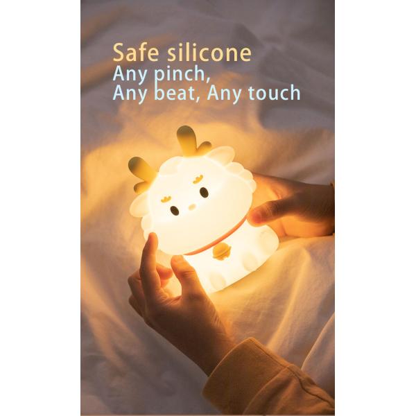 Smart Voice Dragon Charge With Sleeping Silicone Pat Creative Night Light Gift Colorful Atmosphere Light