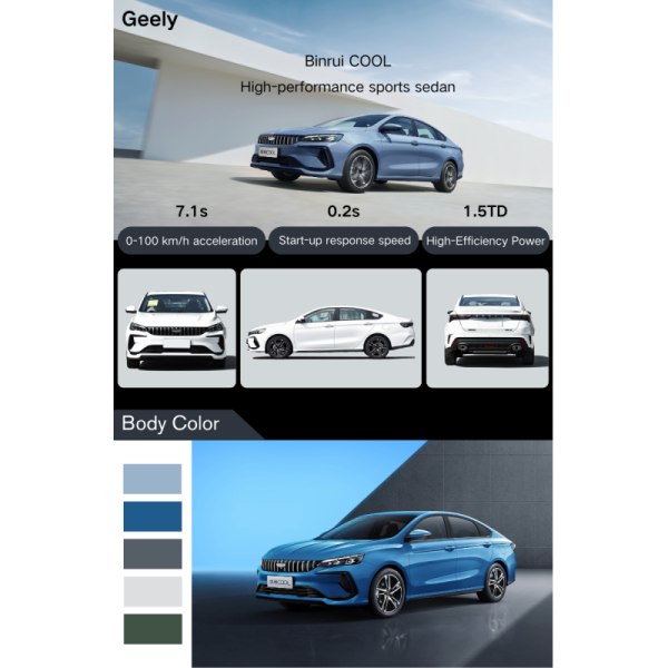 2024 Model All-New for Binrui COOL Sedan Automatic Turbo R17 FWD Dark Interior 360 Camera Gas/Petrol Car