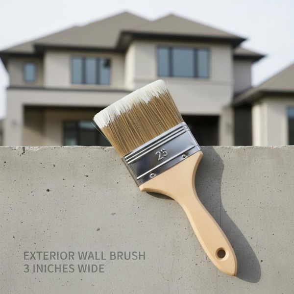 3 Inches Brush Width Exterior Wall Paint Brush Wood Handle Ideal for Smooth Coverage on Large Surfaces and Outdoor Walls