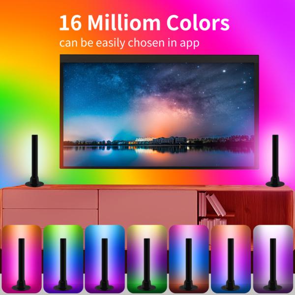 Voice Control LED RGB Gaming Light Stick Bar Music Mode Sync WiFi 2.4GHz