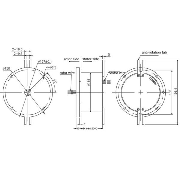Кольцо выскальзывания драгоценных металлов 380ВАК 24В ИП54 роторное