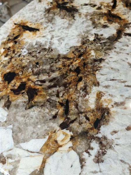 Modern and Luxury Marble Dining Table with Natural Marble Stone and White with Black and Gold Veins
