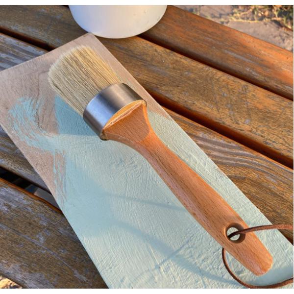 2PCS Chalk Paint Wax Brush Plated Ferrule  For Furniture