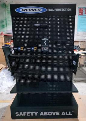 Customized Color Retail Wall Shelving With Peg Hook Black Single Sided