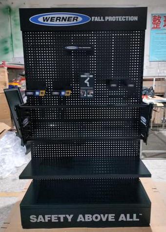 Customized Color Retail Wall Shelving With Peg Hook Black Single Sided