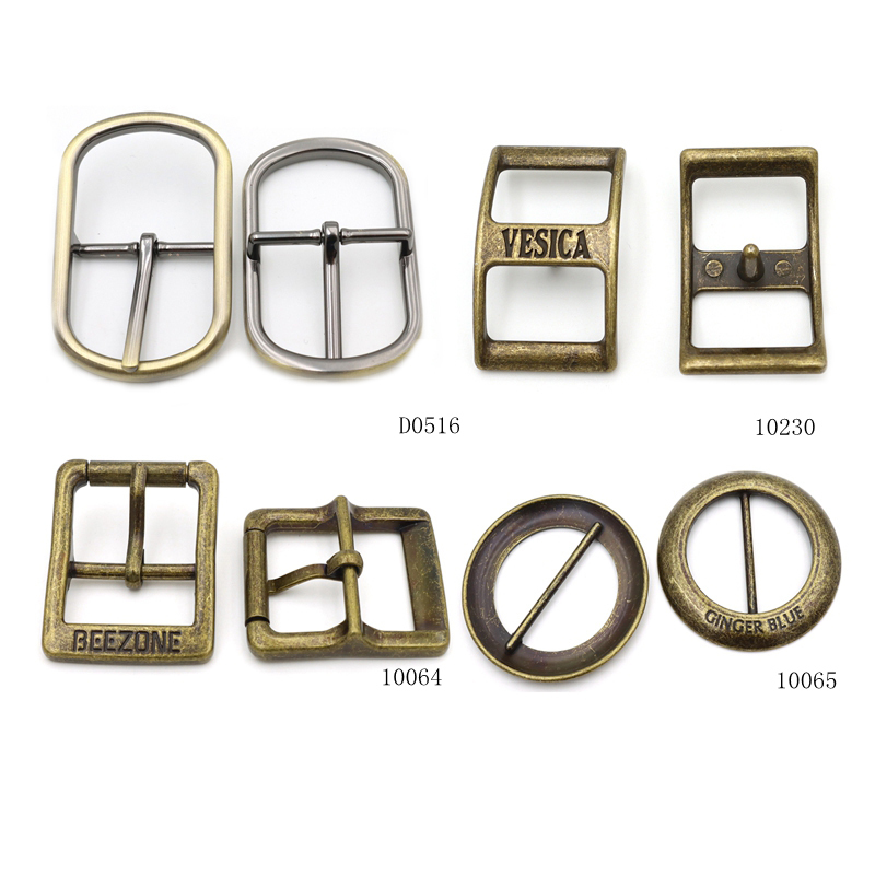 Trendy Fashion Antique Brass Metal Conway Buckle Leather Belt Curved Slider Buckle with Logo