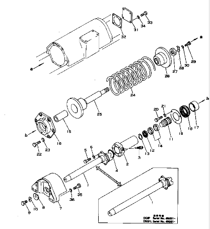 135-30-34150 1353034150 Recoil Cylinder KOMATSU Bulldozer Spare Parts For D50A-16