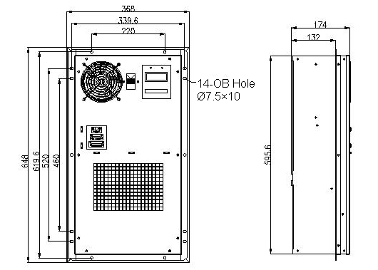 Alta inteligencia DC48V 700W de la comunicación del aire acondicionado al aire libre de los gabinetes