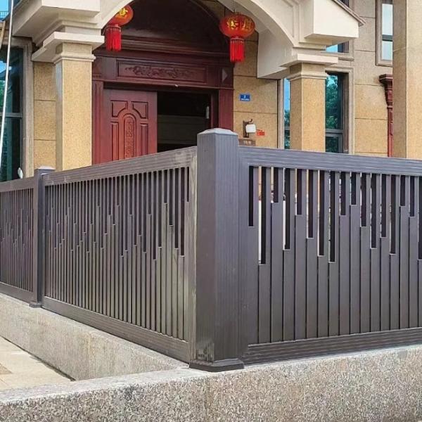 Black / White / Gray / Wood Grain Powder Coated Aluminum Fence To Suit Your Aesthetic Needs