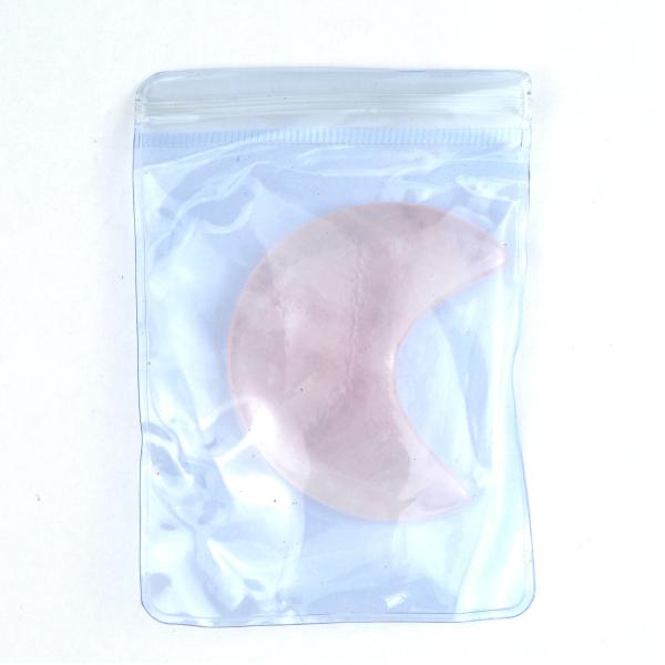 2024 Rose Quartz Mini Gua Sha Stone Crescent Shape Guasha stone Antique Imitation Style Convenient for Facial Massage