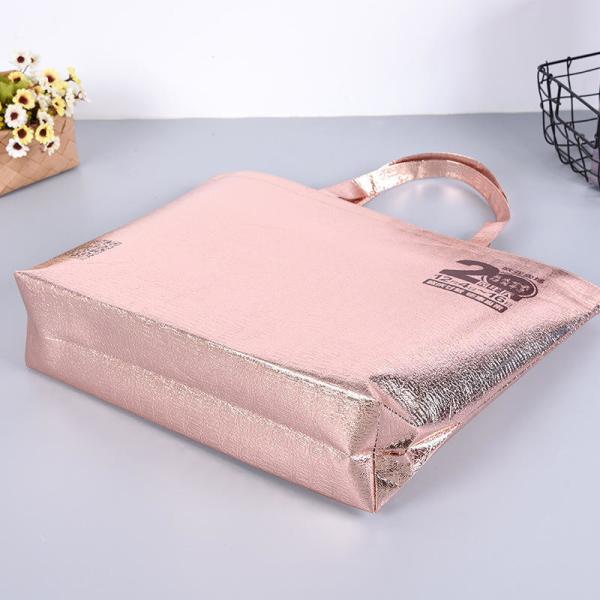 Portable Lamination Non-Woven Packaging Bag for Grocery and Rose Gold Eco PP Material