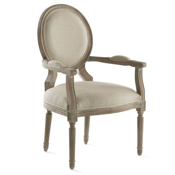 Vintage French French Oval Back Upholstered Armchair  CYC-034