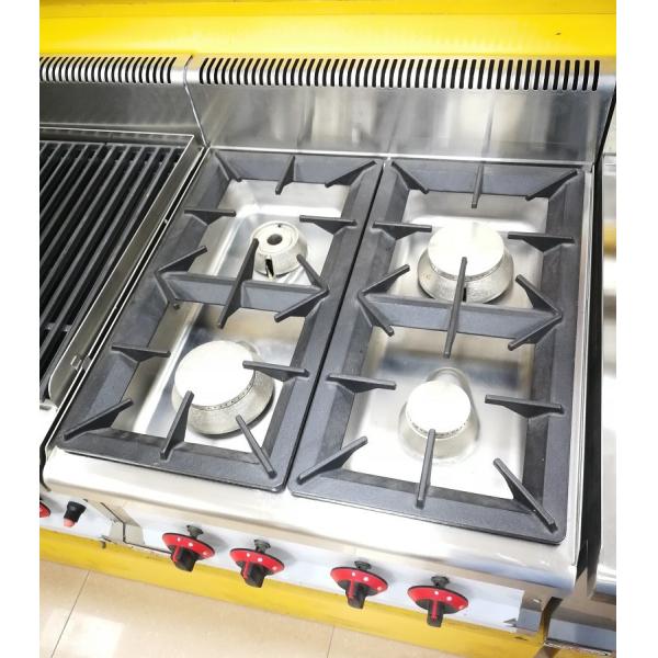4 Горелки Газовые горячие плиты Печь Коммерческое кулинарное оборудование Нержавеющая сталь