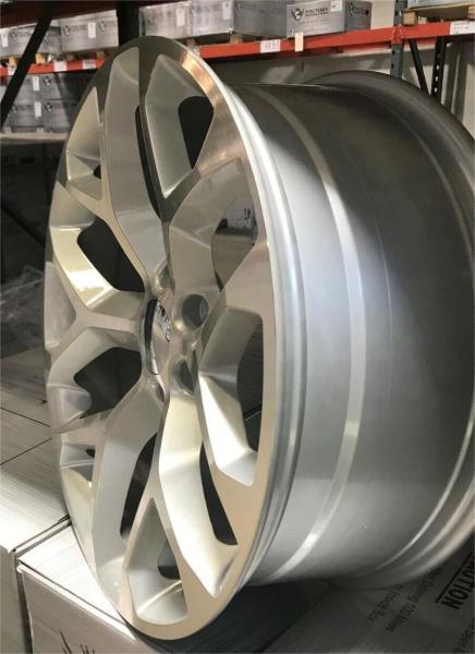 Fits 24 X 10 Snowflake Silver Machine Wheels Rims For Chevy Silverado Tahoe