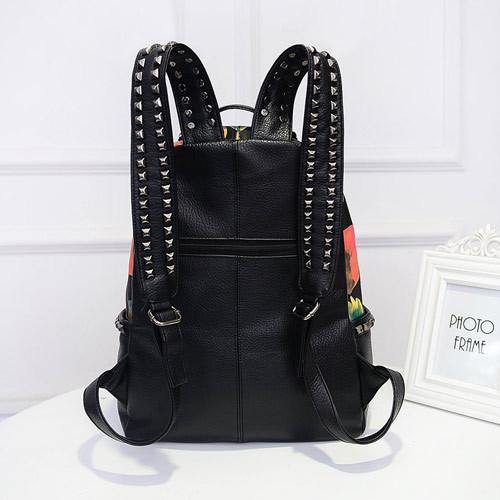 PU Backpacks for college student custom flower wholesale tas ransel wanita sac à dos femme