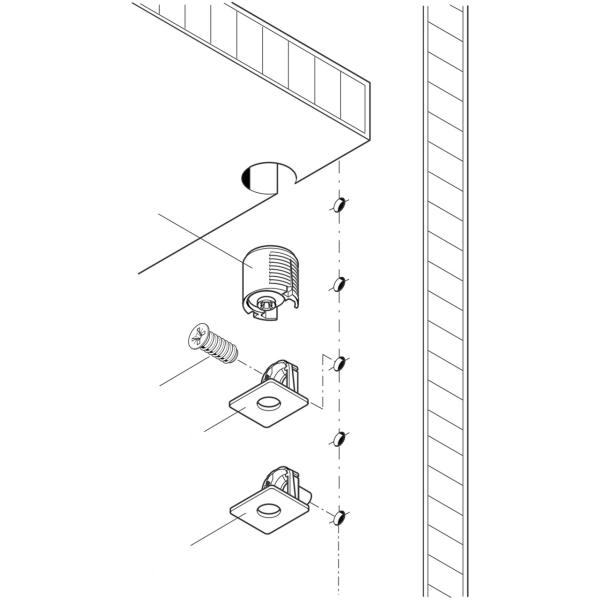 Cabinet Furniture Plastic Joint Connectors M6 Screws Shelf Supports for Mail Packing