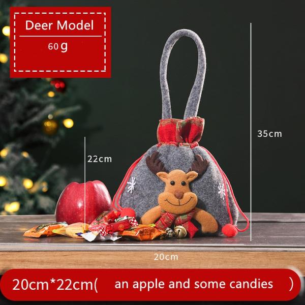 In-stock New Gift Christmas Decorative Small Gift Bag Christmas Apple Bag Candy Bag