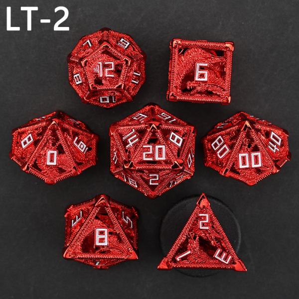 Metal hollow dice set polygonal dragon DND dung dungeon and dragon dice 7 dice