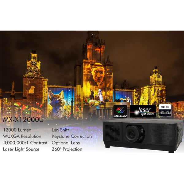12000 Lumen WUXGA 3LCD 3D Mapping Projector 20000 Hours Lamp Life Laser Display