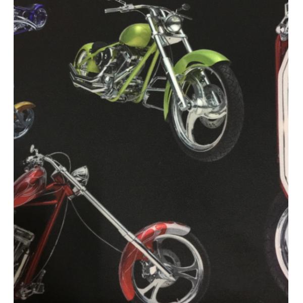 New Printing !  100% cotton MOTORCYCLE Pattern for casual clothing Jacquard knitted fabric