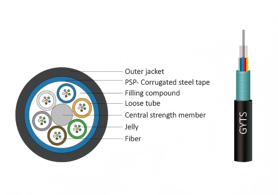 48 Core GYTS Fiber Optic Cable Industrial Standard for High-Density Backbones