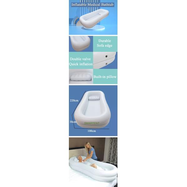 Ванна 220кс100кс38КМ бассейна ПВК портативного белого цвета раздувная медицинская