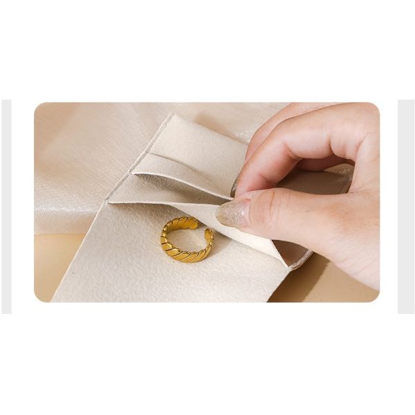 Jewellery Pouch Customized LOGO Apricot Microfiber Velvet Bag Envelope Bag Anti-Oxidation Jewelry Storage Jewelry Bag