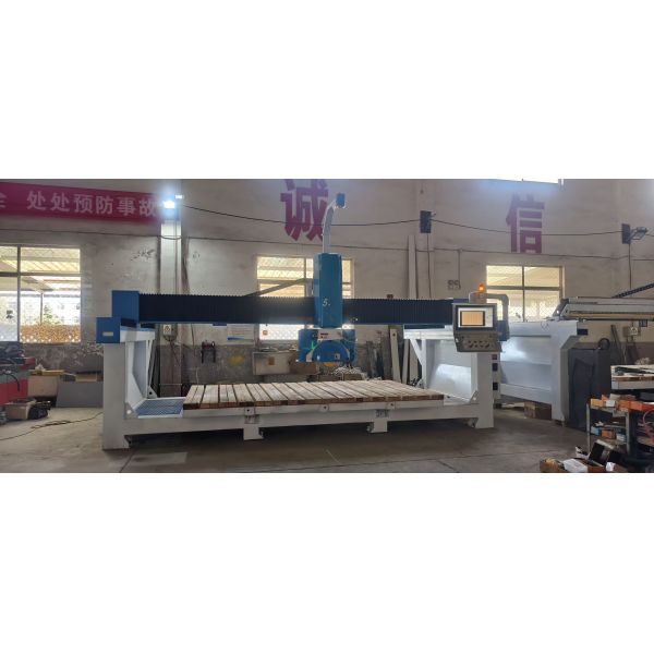 ZEUS 5 Axis 15kw Bridge Cutting Machine 220V/380V CNC 5+3 Axis Granite Use 3200mm Max Length 150mm Cutting Thickness