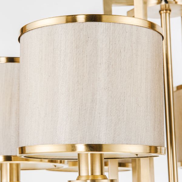 Brass Body Crystal Shade LED Chandelier with 50000 Hours Lifespan for Modern Dining Room Lighting