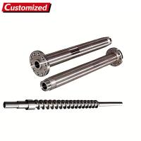 Vis et fourreau bimétalliques jumelés personnalisés pour machine de moulage par injection, extrudeuse de matériaux LDPE et PVC avec conception conique