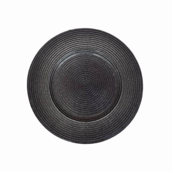 Hot selling High Quality White Embossed Elegant Decoration Glass Charger Plate