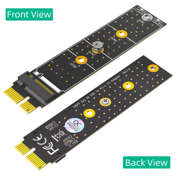 Vertical Installation PCI-E Adapter for High Speed Data Transmission with M.2 SSD Support for 2230/2242/2260/2280 Cards