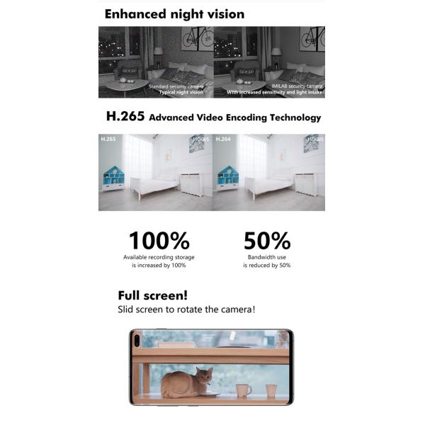 IMI Home Security Camera 1080P Wifi Camera 120 Large View Video Surveillance Night Vision IMI CCTV Camera Sale