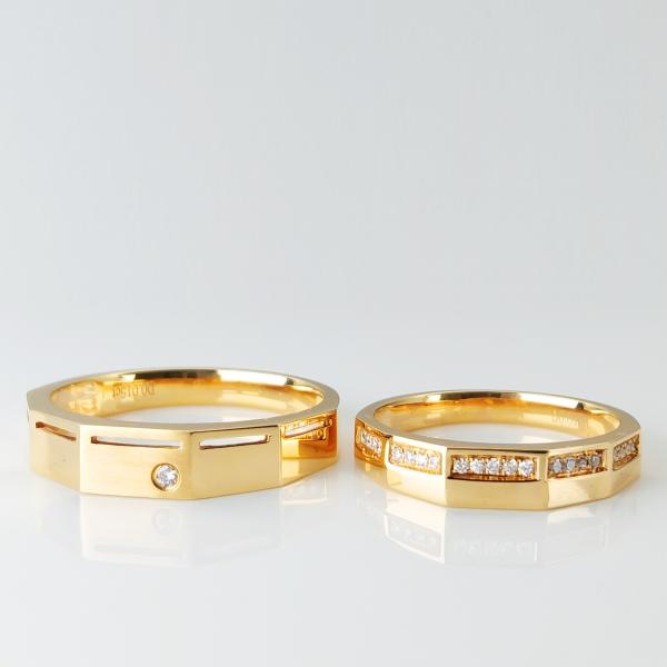 Geometric Hollow Out 9.8g 18k White Gold Diamond Ring