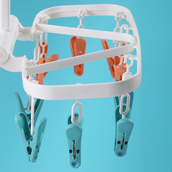 24 Clamps Folding Clothes Hanger Clips Hold Socks Underwear Bra Windproof