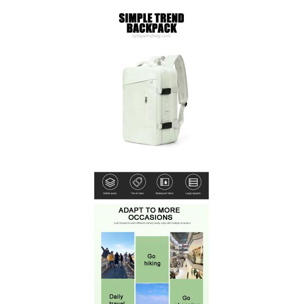 Women Waterproof Outdoor Sports Backpacks With USB Charging Port Shoe Compartment