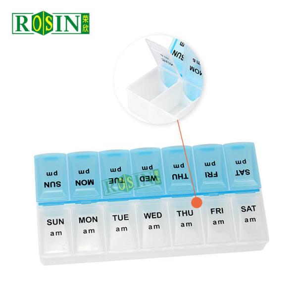 7 Day Double Row Medical Blister Packs 14 Compartments Daily Pill Packs
