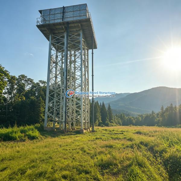 Pressed Steel Water Tank Tower With 8m High Steel Tower Water Tank Holder